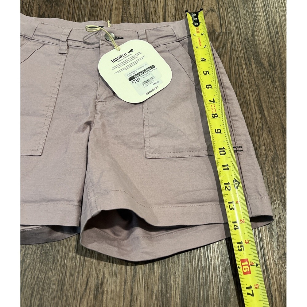 Toad & Co Womens Earthworks Camp Feded Lilac Short Size 0 Organic Cotton Blend - Picture 8 of 9